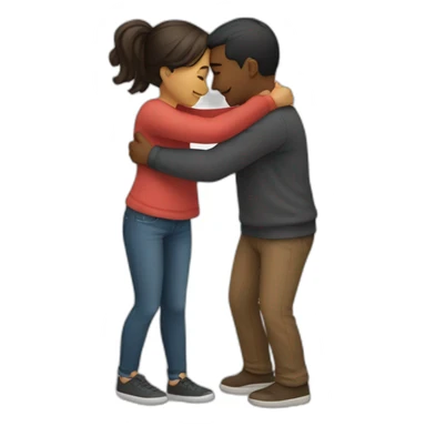 hug between a couple sticker