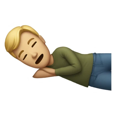 person lying on bed sticker