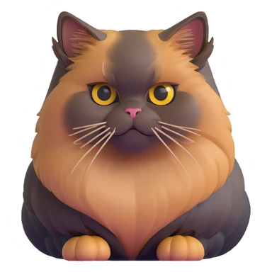 Persian cat with light chocolate tortoiseshell fur and golden eyes sticker