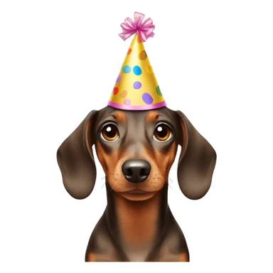 Dachshund with a birthday hat sticker