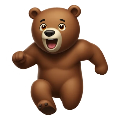 Brown bear running away from cony sticker