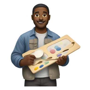 artist man holding a palette sticker