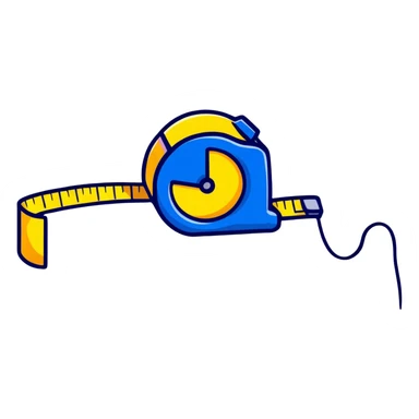 cartoon tape measure with high saturation and bright colors floating sticker