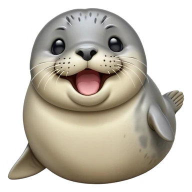 Cinematic Cute Yawning harbour seal Portrait Emoji, Head tilted slightly with a dramatic, wide-open yawn, showcasing a smooth, rounded body with gently drooping features and sleepy, half-closed eyes, Simplified yet irresistibly adorable features, highly detailed, glowing with a soft, cozy maritime glow, high shine, relaxed yet expressive, stylized with a dash of whimsical ocean charm, soft glowing outline, capturing the essence of a drowsy yet affectionate harbour seal that appears ready to stretch out for a nap! sticker