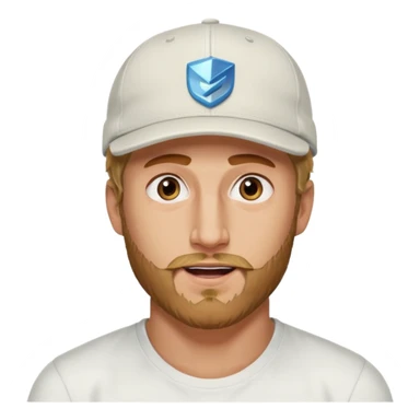 Design Logan Paul with cap, beard stubble & energetic expression. sticker