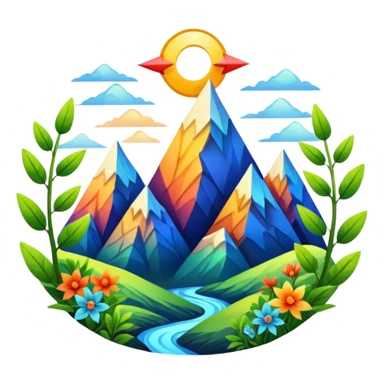 "Generate an inspiring emoji for spiritual growth. Upward arrows, growing plants, ascending light, mountain peaks, or transformation symbols. No human figures - focus on growth, progress, and spiritual elevation through abstract shapes." sticker