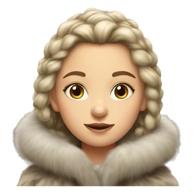 Slavic Girl in fur coat  sticker
