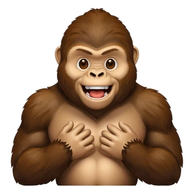 gorilla smiling while banging on his chest sticker