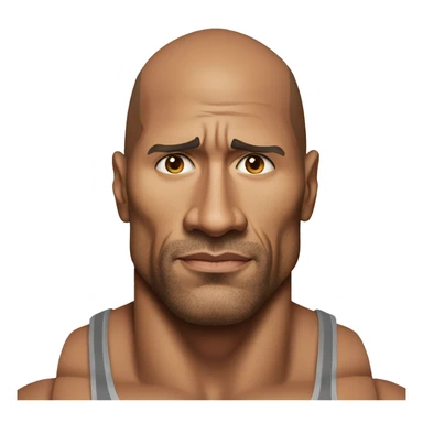 dwayne johnson in tanktop serious face half body sticker