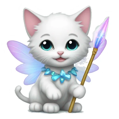 Kitten fairy with wand sticker