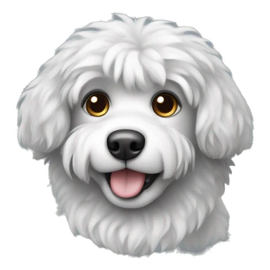 Fluffy white and grey dog sticker
