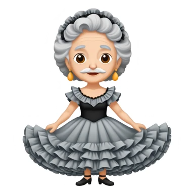 Grey haired old Spanish bailaora  sticker