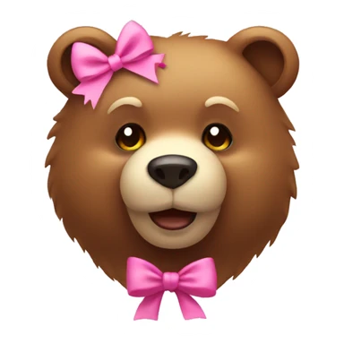 Bear with pink bow sticker