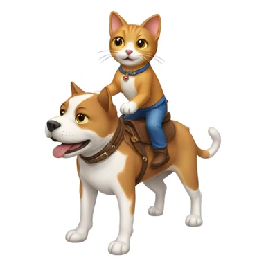 cat riding a dog sticker