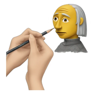 Picasso, en train de dessiner la Joconde sticker