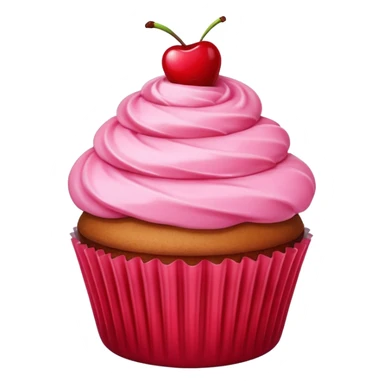 cupcake with pink icing, cherry on top sticker