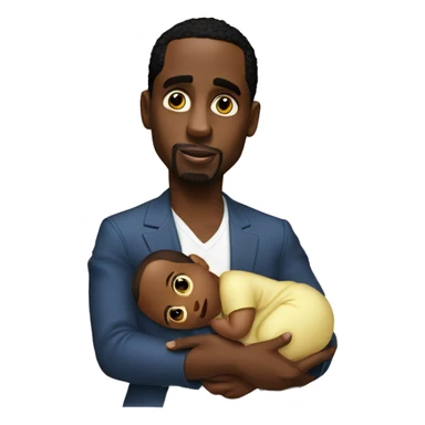 P Diddy holding baby pil sticker