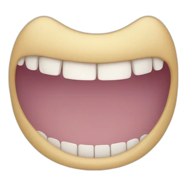 Person smiling with a missing front tooth sticker