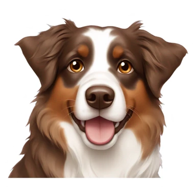 Brown Australian shepherd with bows sticker