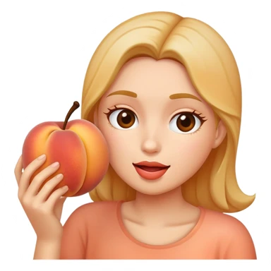 Eating peach sticker