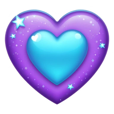 glitter purple and cian heart sticker