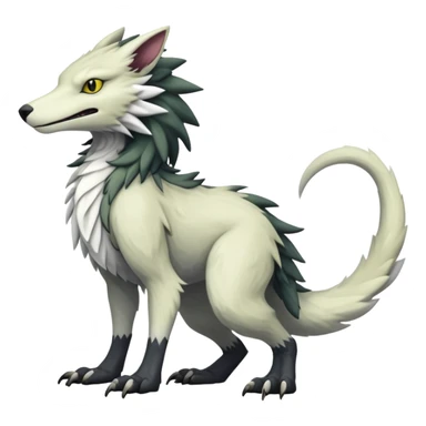 Sergal-Vernid-hybrid-animal-creature, full body sticker