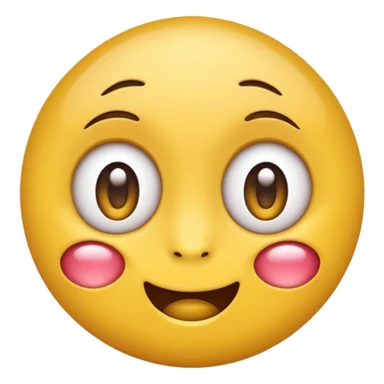 A round yellow emoji face with big eyes, a small smile, and a drop of drool coming from its mouth, in the style of modern phone emojis, clean vector design, flat shading, centered on a plain white background. sticker