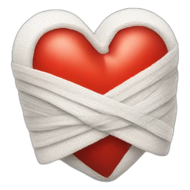 Red heart in bandage sticker