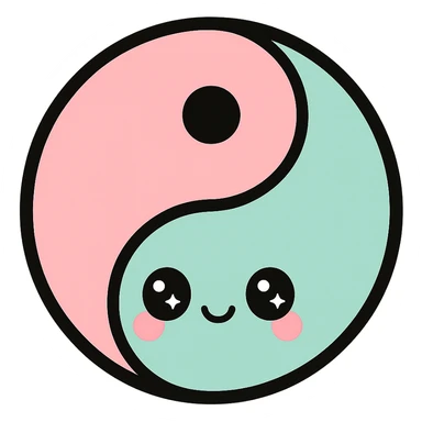 little alchemy style icon
subject: tao
border: medium-black
shape: round, circular
background: white
style: full color fill with medium black outlining sticker