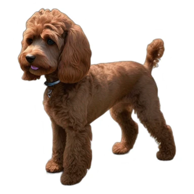 Reddish brown cockapoo side view sticker