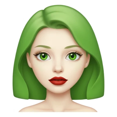 woman with green colored lips sticker