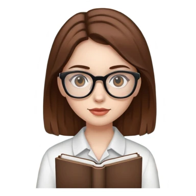 A girl with white skin , brown hair, black eyes who is a English teacher sticker