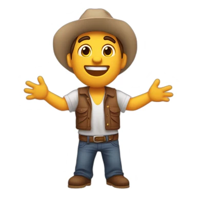 chico festejando estirando los brazos hacia arriba feliz sticker