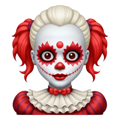 cute skeleton woman clown with makeup sticker