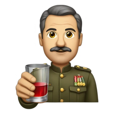Joseph Staline with a glass of vodka in his hand sticker