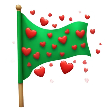 Green flag with hearts sticker