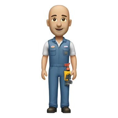 hvac technician as an action figure logo hd BALD HEAD sticker