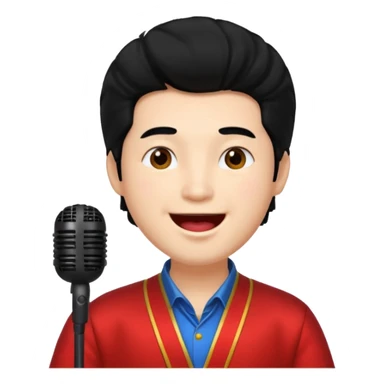 chinese man with big hair singing sticker