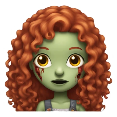 Zombie girl with long red curly hair sticker