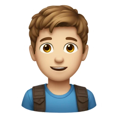 Blue eyed boy with brown hair sticker