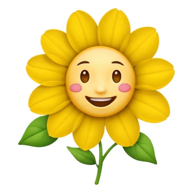 Normal emoji biting a flower sticker