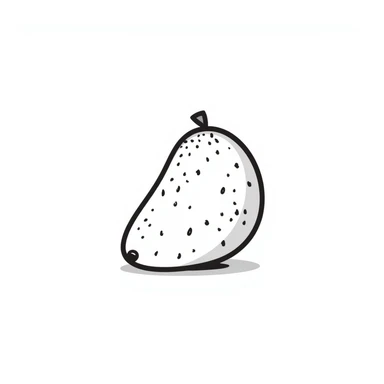 a black and white doodle of a mango sticker