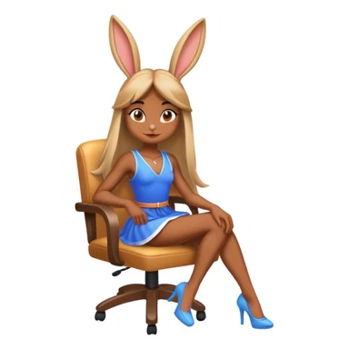 Lola bunny as a human sitting on a chair sticker