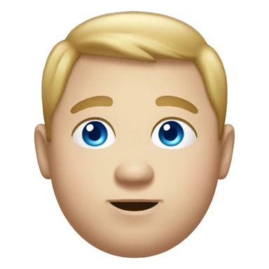 Fat boy with thin hair and blue eyes  sticker