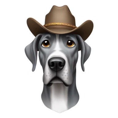 Grey Great Dane in a cowboy hat sticker