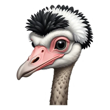 An african ostrich with black and white plumage. sticker
