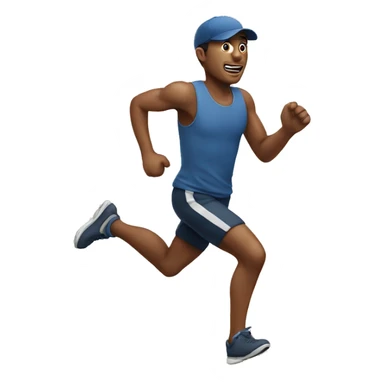 Man Wearing Cap and running sticker