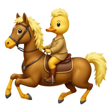 cute duck riding a horse sticker