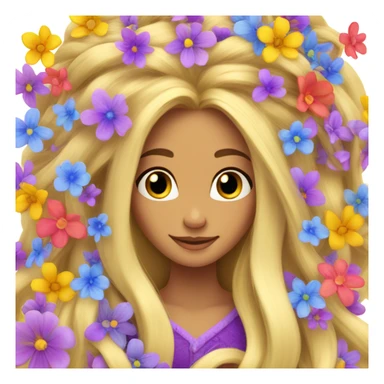 Rapunzel tangled flowers in hair sticker