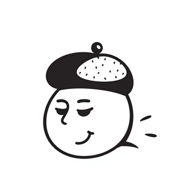 hand drawn doodle of a Basque beret (txapela) sticker